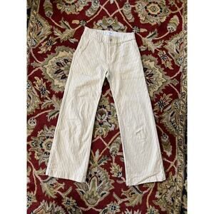Bevy Flog Shely Pants Size 25 Blue Stripe Cotton Elastic Waist Stretch Pockets